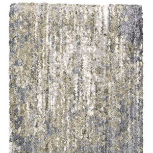 Homeroots 4' Cozy Gray Abstract Shag Area Rug - Soft, Stain-resistant Design Perfect For Modern Homes 8' Runner Polyester 576077