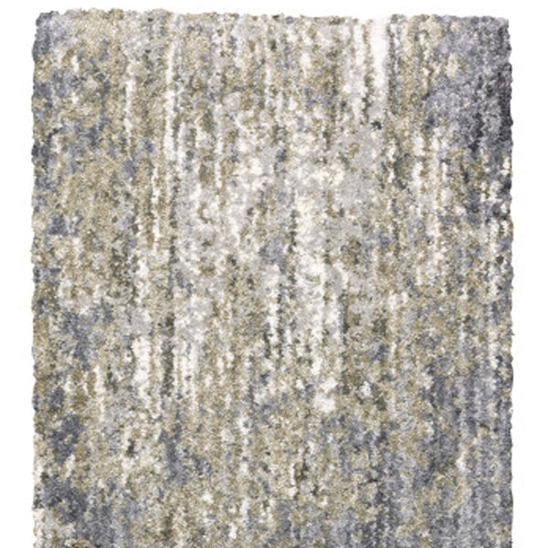 Homeroots 4' Cozy Gray Abstract Shag Area Rug - Soft, Stain-resistant Design Perfect For Modern Homes 8' Runner Polyester 576077