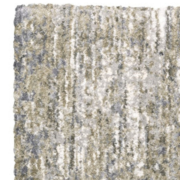 Homeroots 4' Cozy Gray Abstract Shag Area Rug - Soft, Stain-resistant Design Perfect For Modern Homes 8' Runner Polyester 576077