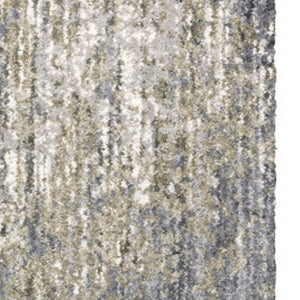 Homeroots 4' Cozy Gray Abstract Shag Area Rug - Soft, Stain-resistant Design Perfect For Modern Homes 8' Runner Polyester 576077