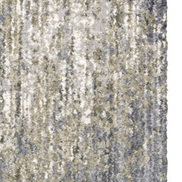 Homeroots 4' Cozy Gray Abstract Shag Area Rug - Soft, Stain-resistant Design Perfect For Modern Homes 8' Runner Polyester 576077