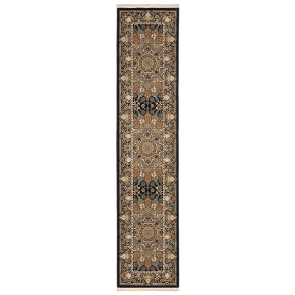HomeRoots 5' Elegant Ivory Medallion Area Rug with Fringe – Durable, Stain-Resistant, Perfect for Any Room 10' Runner 576078