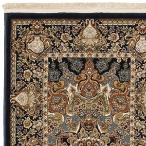 Homeroots 5' Ivory Medallion Area Rug With Fringe - Stain Resistant, Stylish Design For Any Home Decor 10' Runner Polypropylene 576078