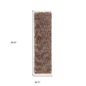 Homeroots 5' Light Blue Abstract Shag Area Rug With Fringe - Soft, Stain-resistant, Perfect For Homes With Kids! 8' Runner Polypropylene 576083