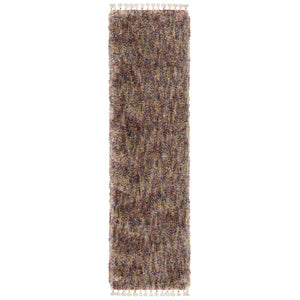 HomeRoots 5' Light Blue and Ivory Abstract Shag Area Rug with Fringed Edges for Cozy, Modern Living Spaces 8' Runner 576083