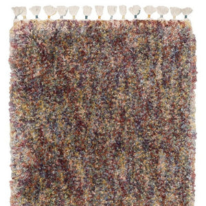 Homeroots 5' Light Blue Abstract Shag Area Rug With Fringe - Soft, Stain-resistant, Perfect For Homes With Kids! 8' Runner Polypropylene 576083