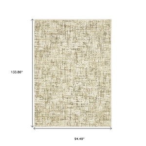 Homeroots 3' Ivory Abstract Area Rug - Elegant Stain-resistant Design For Cozy Living Spaces And Homes 8' X 11' Polypropylene,Polyester 576093