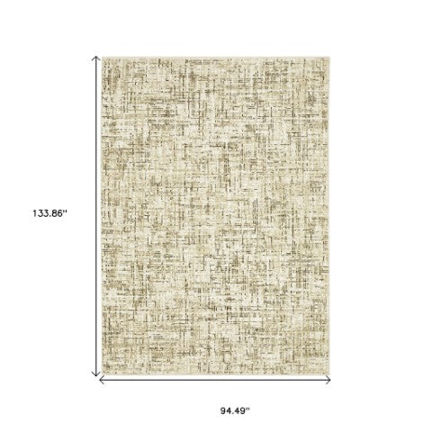Homeroots 3' Ivory Abstract Area Rug - Elegant Stain-resistant Design For Cozy Living Spaces And Homes 8' X 11' Polypropylene,Polyester 576093