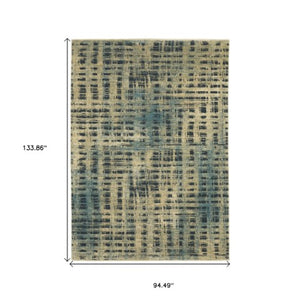 Homeroots 3' Beige Geometric Area Rug - Stylish, Stain Resistant, Perfect For Kids & Pets, Ideal For Any Room 8' X 11' Polypropylene,Polyester 576097