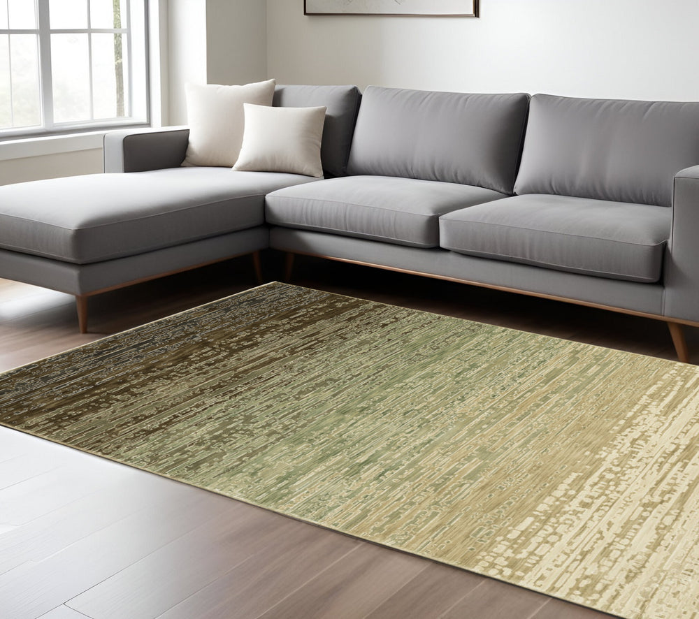 Homeroots 3'' Brown Abstract Area Rug - Stylish, Stain-resistant Comfort For Homes With Kids And Pets 8' X 11' Polypropylene,Polyester 576099