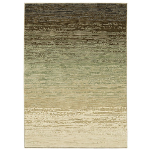 HomeRoots 3' Brown and Green Abstract Area Rug - Modern Design for Stylish, Durable Living Spaces and Homes 8' X 11' 576099