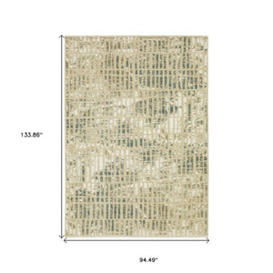 Homeroots 3' Beige Geometric Area Rug - Stylish, Stain Resistant Design For Kid And Pet-friendly Spaces 8' X 11' Polypropylene,Polyester 576102