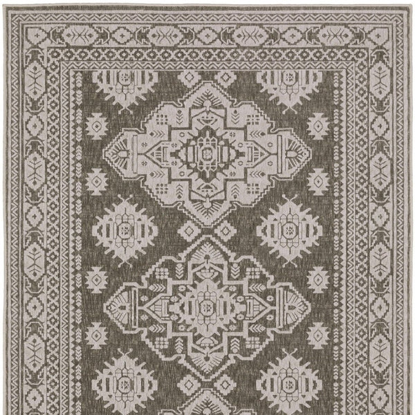 Homeroots 10' Blue Medallion Area Rug - Stylish, Stain-resistant Design For Living Spaces And Kids' Rooms 8' X 11' Polyester 576105
