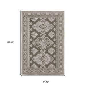 Homeroots 10' Blue Medallion Area Rug - Stylish, Stain-resistant Design For Living Spaces And Kids' Rooms 8' X 11' Polyester 576105