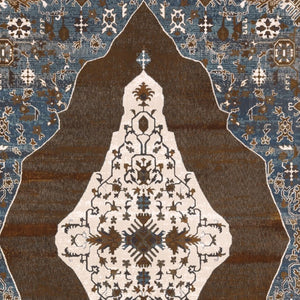 Homeroots 4' Gray Medallion Area Rug – Stain-resistant, Soft Texture, Perfect For Kids & Pets, Stylish Decor 8' X 11' Polyester 576110