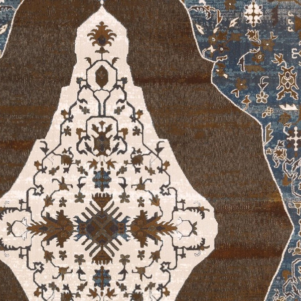 Homeroots 4' Gray Medallion Area Rug – Stain-resistant, Soft Texture, Perfect For Kids & Pets, Stylish Decor 8' X 11' Polyester 576110