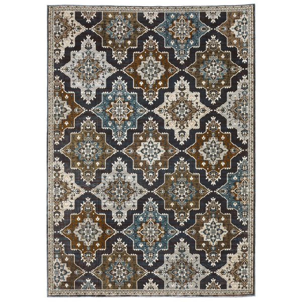 Homeroots 10' Blue Medallion Area Rug - Stain Resistant, Stylish Design For Living Spaces With Kids & Pets 8' X 11' Polyester 576111