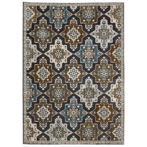 HomeRoots 10' Elegant Blue Medallion Area Rug - Durable, Stain-Resistant Design for Timeless Home Decor 8' X 11' 576111