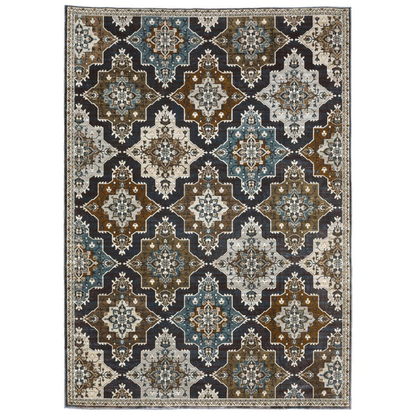HomeRoots 10' Elegant Blue Medallion Area Rug - Durable, Stain-Resistant Design for Timeless Home Decor 8' X 11' 576111