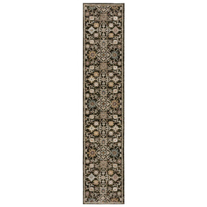 Homeroots 2' Elegant Brown Oriental Area Rug - Stain Resistant, Soft Texture, Perfect For Homes With Kids & Pets 8' Runner Polypropylene 576113