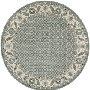 Homeroots 2' Blue Oriental Area Rug – Elegant Power Loom Design, Stain Resistant, Perfect For Pet-friendly Spaces 7'10" Round Polypropylene 576119