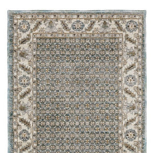 Homeroots 2' Blue Oriental Area Rug – Elegant Power Loom Design, Stain Resistant, Perfect For Pet-friendly Spaces 8' Runner Polypropylene 576120
