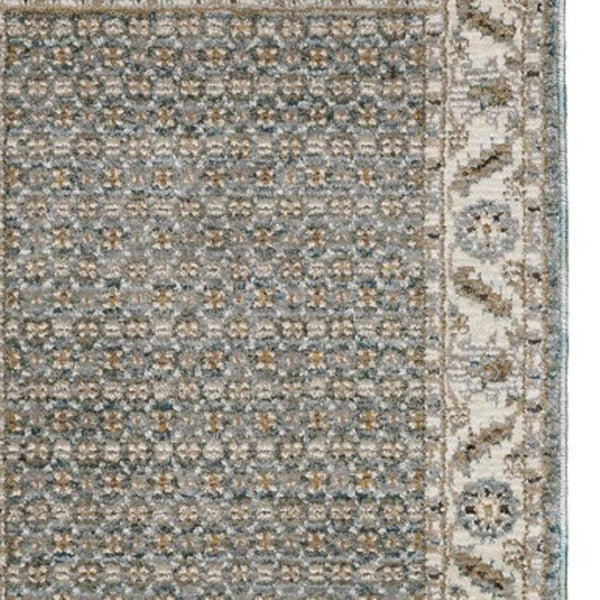 Homeroots 2' Blue Oriental Area Rug – Elegant Power Loom Design, Stain Resistant, Perfect For Pet-friendly Spaces 8' Runner Polypropylene 576120
