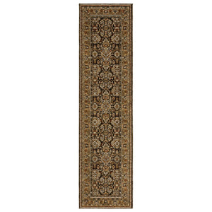 HomeRoots 3' Luxurious Brown and Gold Oriental Area Rug – Classic Design, Durable, Stain-Resistant Style for Home 8' Runner 576122