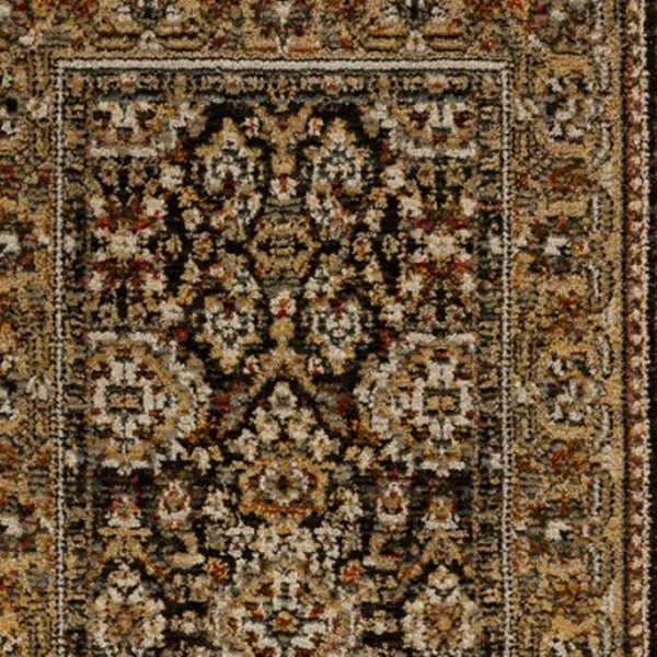 Homeroots 2' Brown Oriental Area Rug - Elegant Design, Stain Resistant, Perfect For Homes With Kids And Pets 8' Runner Polypropylene 576122