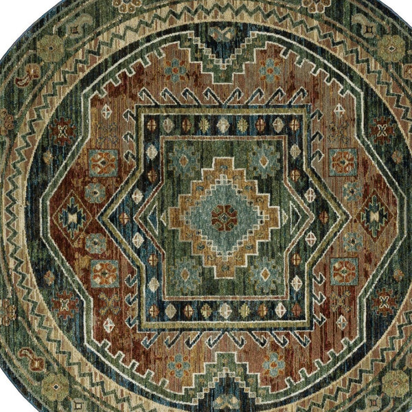 Homeroots 2' Stunning Blue Tribal Area Rug - Stain Resistant, Perfect For Kids And Pets, Adds Warmth To Any Space Blue,Multi Polypropylene 576123