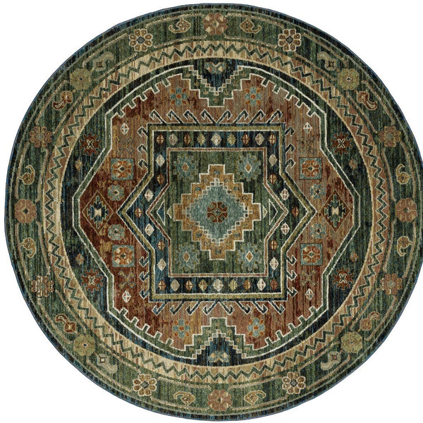 Homeroots 2' Stunning Blue Tribal Area Rug - Stain Resistant, Perfect For Kids And Pets, Adds Warmth To Any Space Blue,Multi Polypropylene 576123