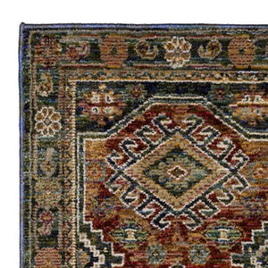 Homeroots 2' Stunning Blue Tribal Area Rug - Stain Resistant, Perfect For Kids And Pets, Adds Warmth To Any Space 8' Runner Polypropylene 576124