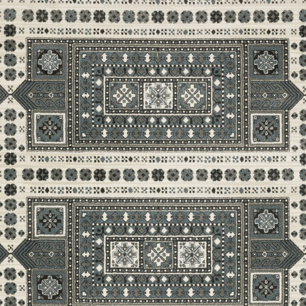 Homeroots 3' Gray Medallion Area Rug - Stylish, Stain-resistant, Perfect For Kids And Pets, Elevate Your Space! 8' X 11' Polypropylene,Polyester 576130