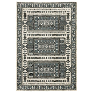 Homeroots 3' Gray Medallion Area Rug - Stylish, Stain-resistant, Perfect For Kids And Pets, Elevate Your Space! 8' X 11' Polypropylene,Polyester 576130