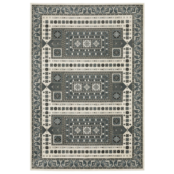 Homeroots 3' Gray Medallion Area Rug - Stylish, Stain-resistant, Perfect For Kids And Pets, Elevate Your Space! 8' X 11' Polypropylene,Polyester 576130