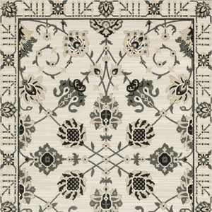 Homeroots 3' Ivory Oriental Area Rug - Stylish, Stain-resistant Design Perfect For Homes With Kids & Pets 8' X 11' Polypropylene,Polyester 576132