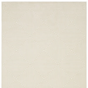 Homeroots 3' Stylish Ivory Geometric Power Loom Area Rug - Perfect For Homes With Kids And Pets, Stain Resistant 8' X 11' Polypropylene,Polyester 576133