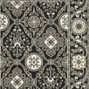 Homeroots 3' Charcoal Oriental Area Rug - Stylish, Stain-resistant Design For Warmth And Elegance In Any Room 8' X 11' Polypropylene,Polyester 576134
