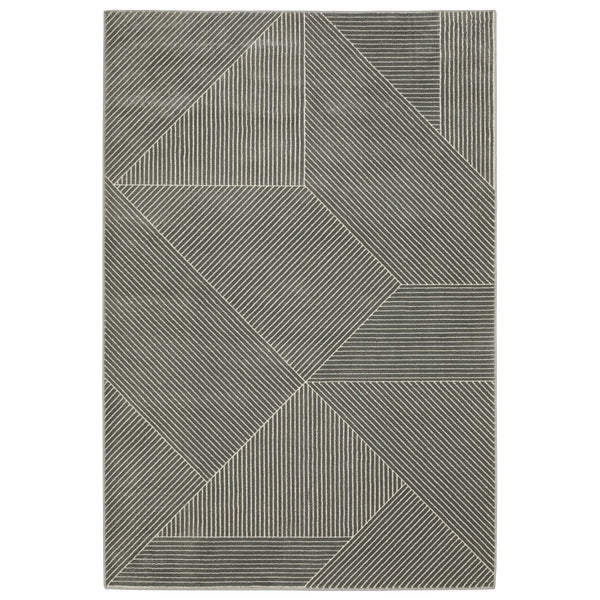 Homeroots 3' Gray Geometric Area Rug - Stylish, Stain-resistant Design For Modern Homes And Cozy Spaces 8' X 11' Polypropylene,Polyester 576137