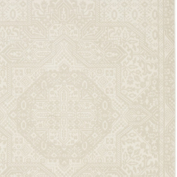 Homeroots 3' Ivory Medallion Area Rug - Stain Resistant, Stylish Design For Home Decor And Cozy Spaces 8' X 11' Polypropylene,Polyester 576138
