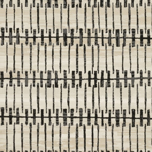 Homeroots 3' Inviting Beige And Black Geometric Area Rug – Stain Resistant, Perfect For Kids And Pets! 8' X 11' Polypropylene,Polyester 576140