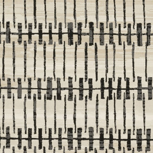 Homeroots 3' Inviting Beige And Black Geometric Area Rug – Stain Resistant, Perfect For Kids And Pets! 8' X 11' Polypropylene,Polyester 576140