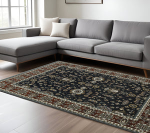 Homeroots 10' Red Oriental Area Rug With Fringe - Stain Resistant, Stylish Design For Living Spaces & Pets 7' X 10' Polyester 576148