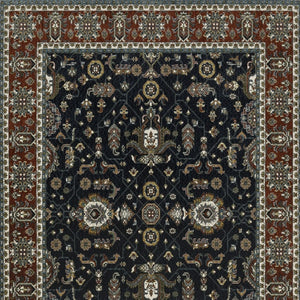 Homeroots 10' Red Oriental Area Rug With Fringe - Stain Resistant, Stylish Design For Living Spaces & Pets 8' X 11' Polyester 576149