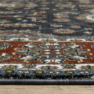 Homeroots 10' Red Oriental Area Rug With Fringe - Stain Resistant, Stylish Design For Living Spaces & Pets 8' X 11' Polyester 576149