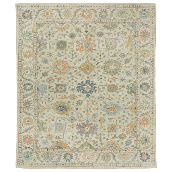 HomeRoots 2' Hand Knotted Wool Oriental Area Rug in Beige and Green – Timeless Charm for Small Spaces 8' X 10' 576159