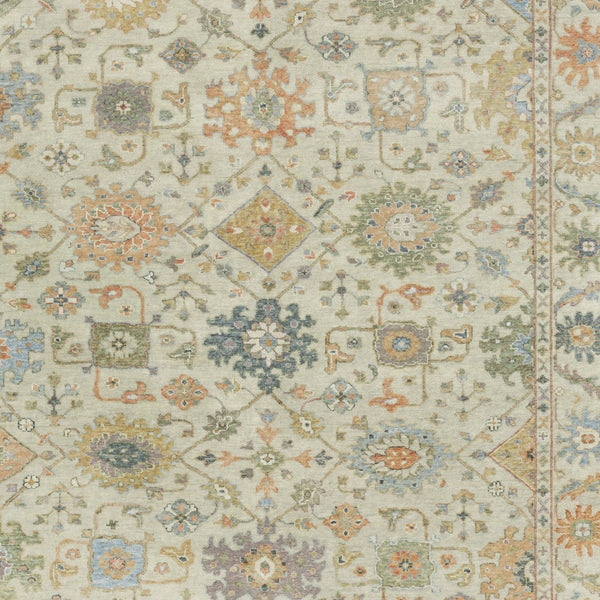 Homeroots 2' Hand Knotted Beige And Green Wool Oriental Area Rug With Fringe For Timeless Home Elegance 8' X 10' Wool 576159