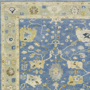 Homeroots 2' Hand Knotted Blue Wool Oriental Area Rug With Fringe - Unique Artisan Design For Cozy Elegance 8' X 10' Wool 576162