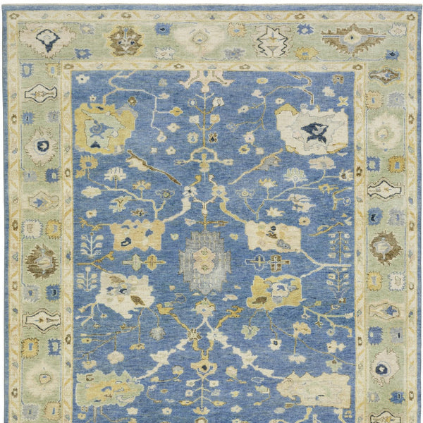 Homeroots 2' Hand Knotted Blue Wool Oriental Area Rug With Fringe - Unique Artisan Design For Cozy Elegance 8' X 10' Wool 576162