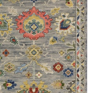 Homeroots 2' Gray Blue And Yellow Oriental Area Rug With Fringe – Stylish Design To Enhance Your Home Decor 12' Runner Wool Blend 576163